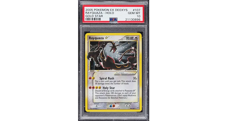 Most Expensive Pokemon Cards - Rayquaza Gold Star Holo Ex Deoxys