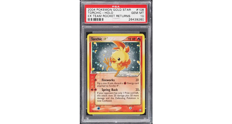 Most Expensive Pokemon Cards - Torchic Gold Star Holo Team Rocket Returns